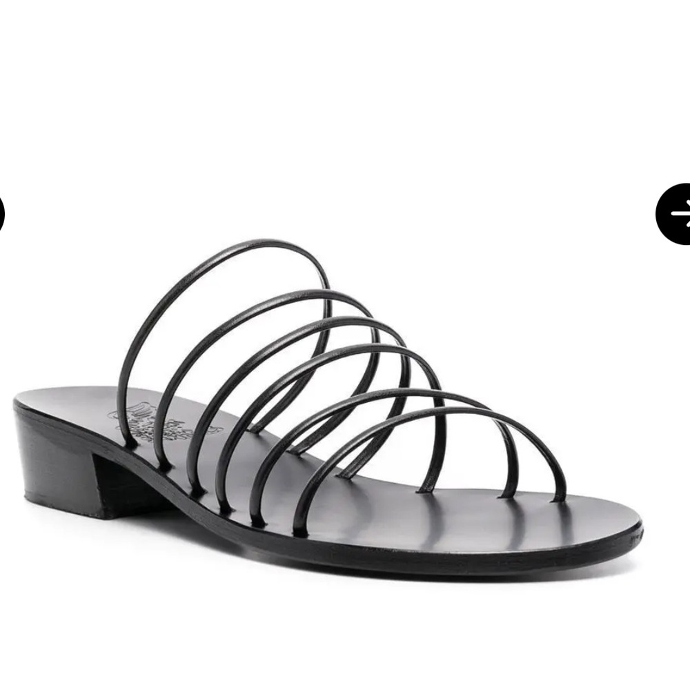 Ancient Greek Sandals Black Minimalist Strappy Sandals Size 38/7.5